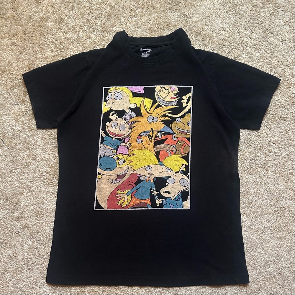 Nickelodeon 90s Cartoon Characters Graphic Tshirt Adult Mediu Ren Stimpy Rugrats